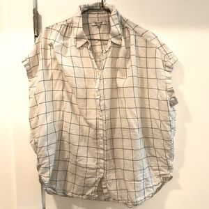 Madewell gauzy windowpane button up.